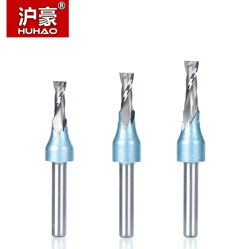 

HUHAO 1pc 1/4" Shank TCT Straight Router Bits for wood Woodworking Insert Carving 2 Flute Wood Engraving Milling Cutter
