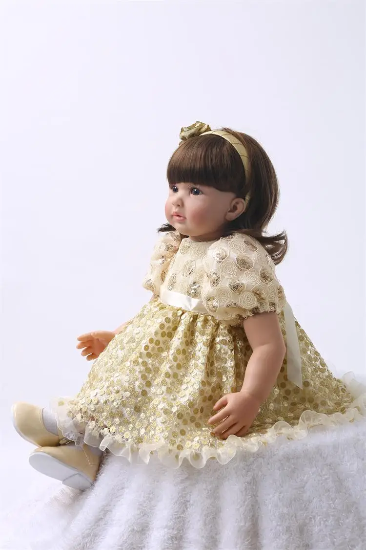 60cm Silicone Reborn Baby Doll Toys 24inch Princess Toddler bebe modeling collectible doll Brinquedos play house toys girl | Игрушки и