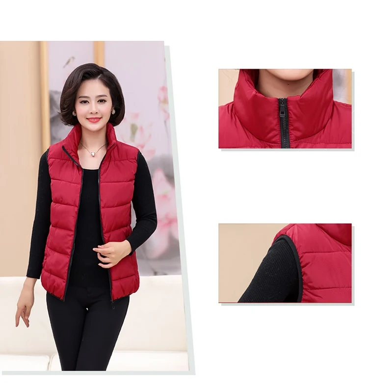 Chaquetas Invierno Mujer Middle-aged Elderly Down Cotton Vest Large Size Mother Clothing Chalecos Para 2018 New LZ822 | Женская одежда