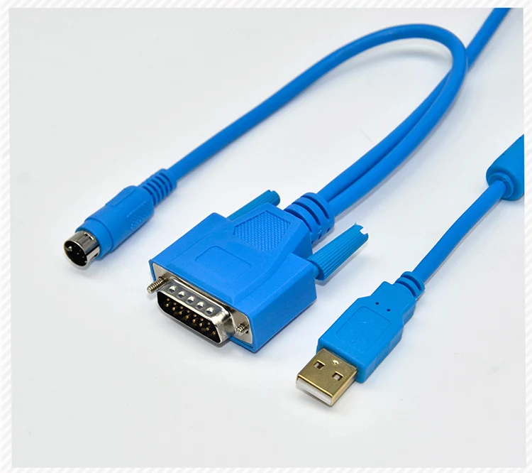 

USB-AFP8550 Programming Cable for Panasonic Nais FP1 FP3 FP5 PLC USB to RS422 DB15 MD8 Dual Connectors