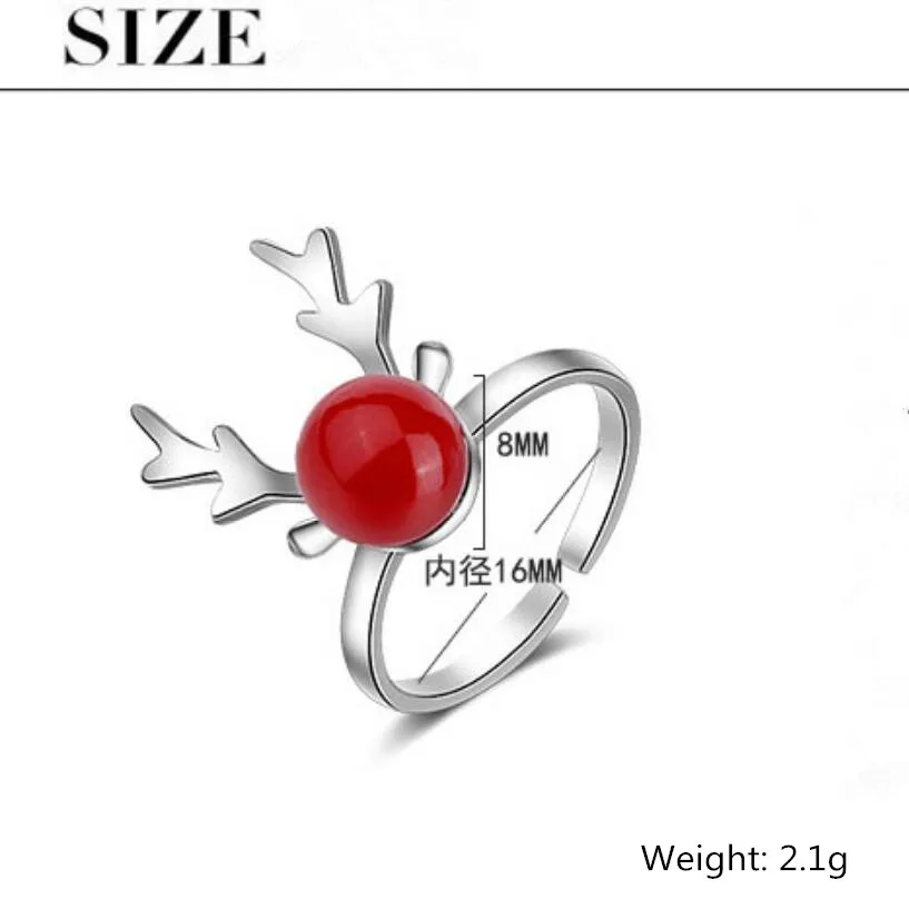 New Hot Geometry Pearl Deer Elk Rings For Women Christmas Jewelry Statement Party Engagement Wedding SAR8 | Украшения и
