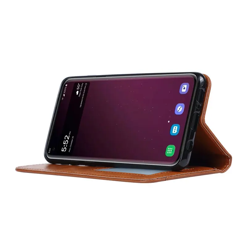 Автоматический Магнит Чехол портмоне из кожи с откидной для samsung Galaxy S10 плюс S10E A7