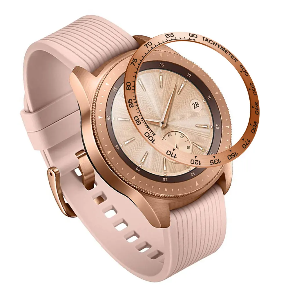 

For Samsung Galaxy Watch 42MM smart watch Case Bezel Ring Adhesive Cover Anti Scratch Metal Protection Ring #F