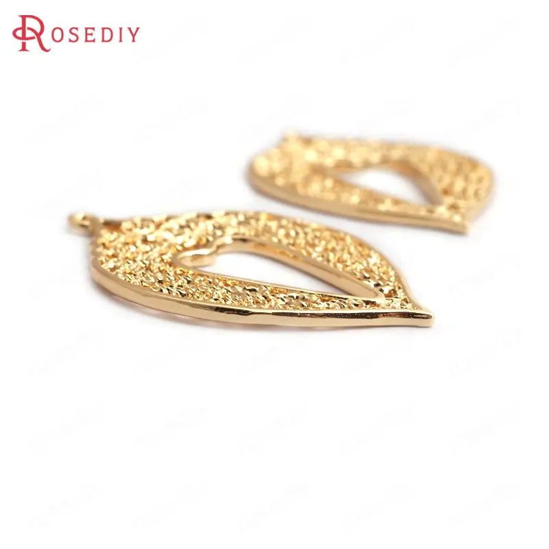 (34890)6PCS 34x24MM 24K Gold Color Brass Mesh Pattern Heart Charms Pendants High Quality Diy Accessories Jewelry Findings | Украшения и