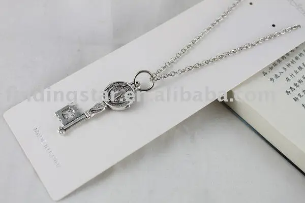 

FREE SHIPPING 3PCS Tibetan Silver Color religious key Pendant Necklaces #20099