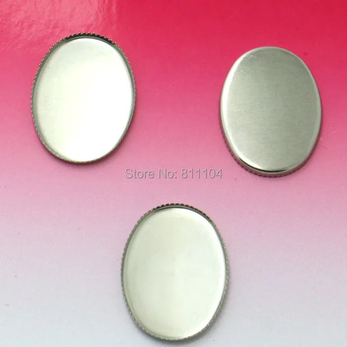 18x25mm Blank Stainless Steel Bases Oval Bezel tray Pendant Connectors Glass Cabochon for Floating Charm Lockets Making | Украшения и