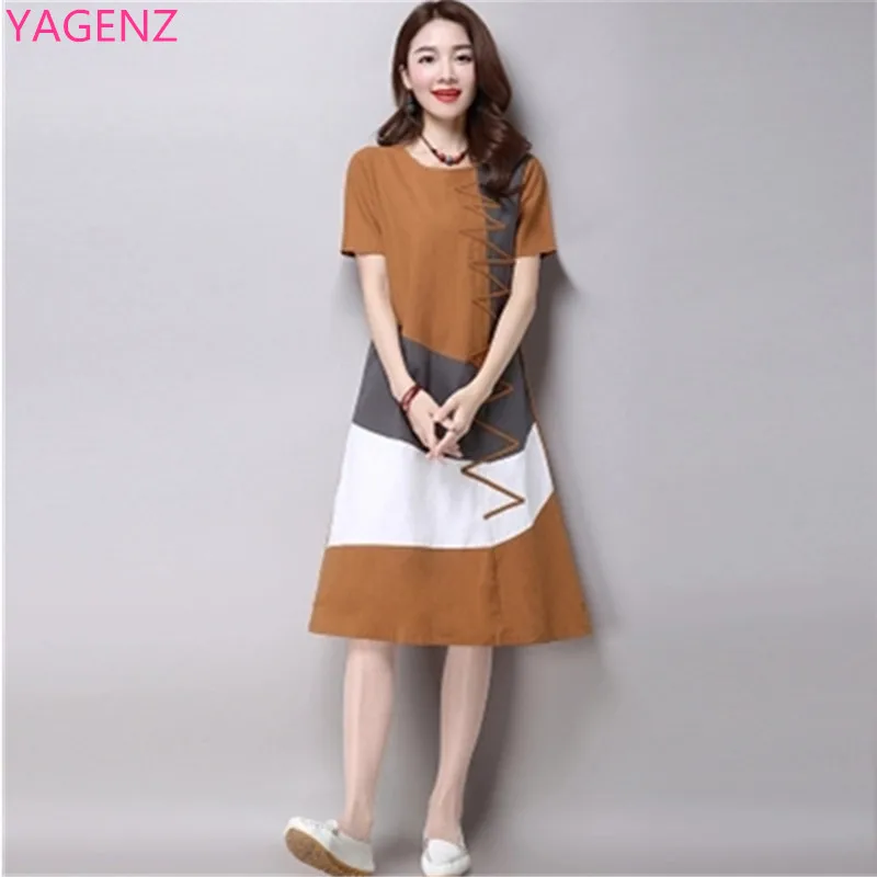 Женское платье летнее новое большой размер женское в длинном абзаце свободное с