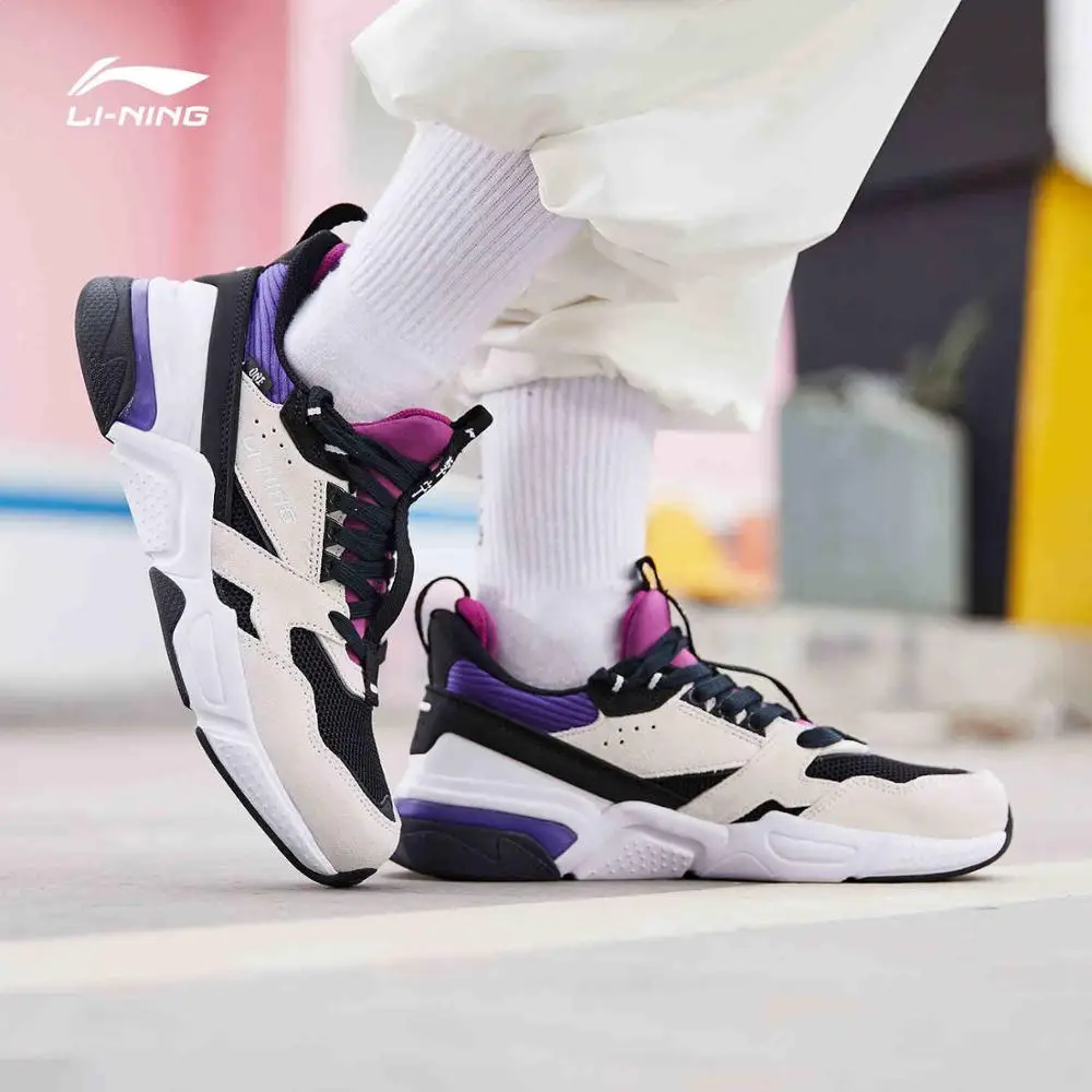 Li-Ning/Женская классическая прогулочная обувь; 001; однотонная трикотажная дышащая спортивная обувь с классической подкладкой для фитнеса; кроссовки для отдыха; AGCP024 SJFM19