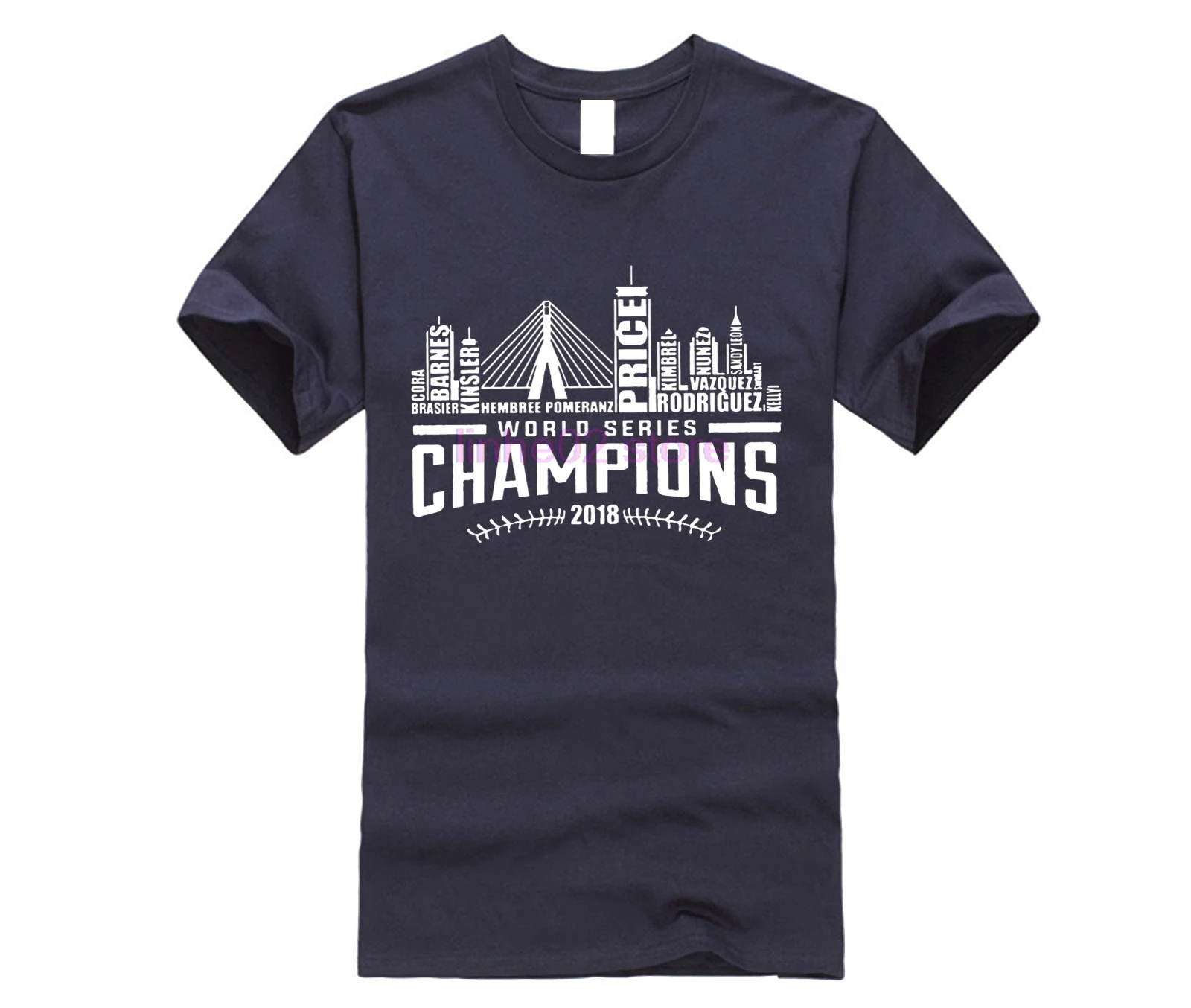 Boston Red Sox 2018 чемпионы первенства по бейсболу именная табличка футболка 2019 модная