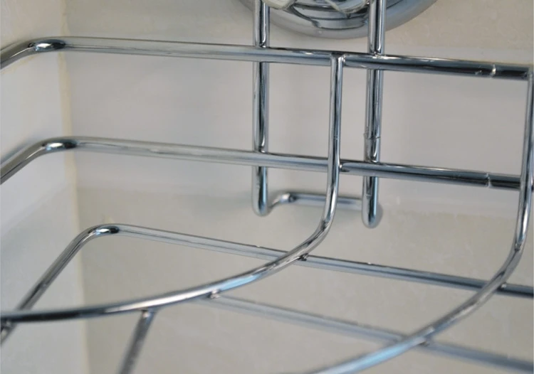 

super suction cup 304 stainless steel Bathroom caddy shower basket heart shape kitchen rack storage basket basket shelf