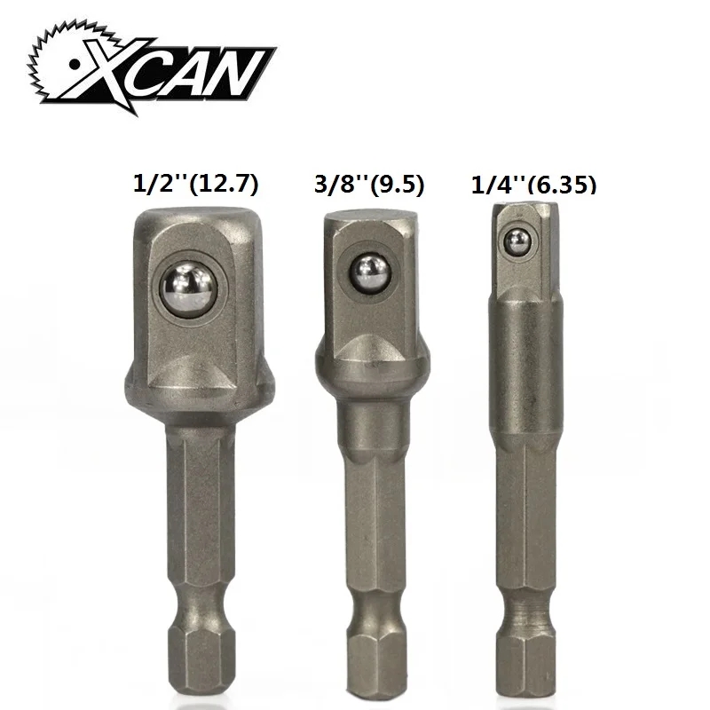 XCAN 3 шт. 1/" 3/8" 1/" адаптер с шестигранным хвостовиком Сверла удлинитель аксессуары для электроинструмента