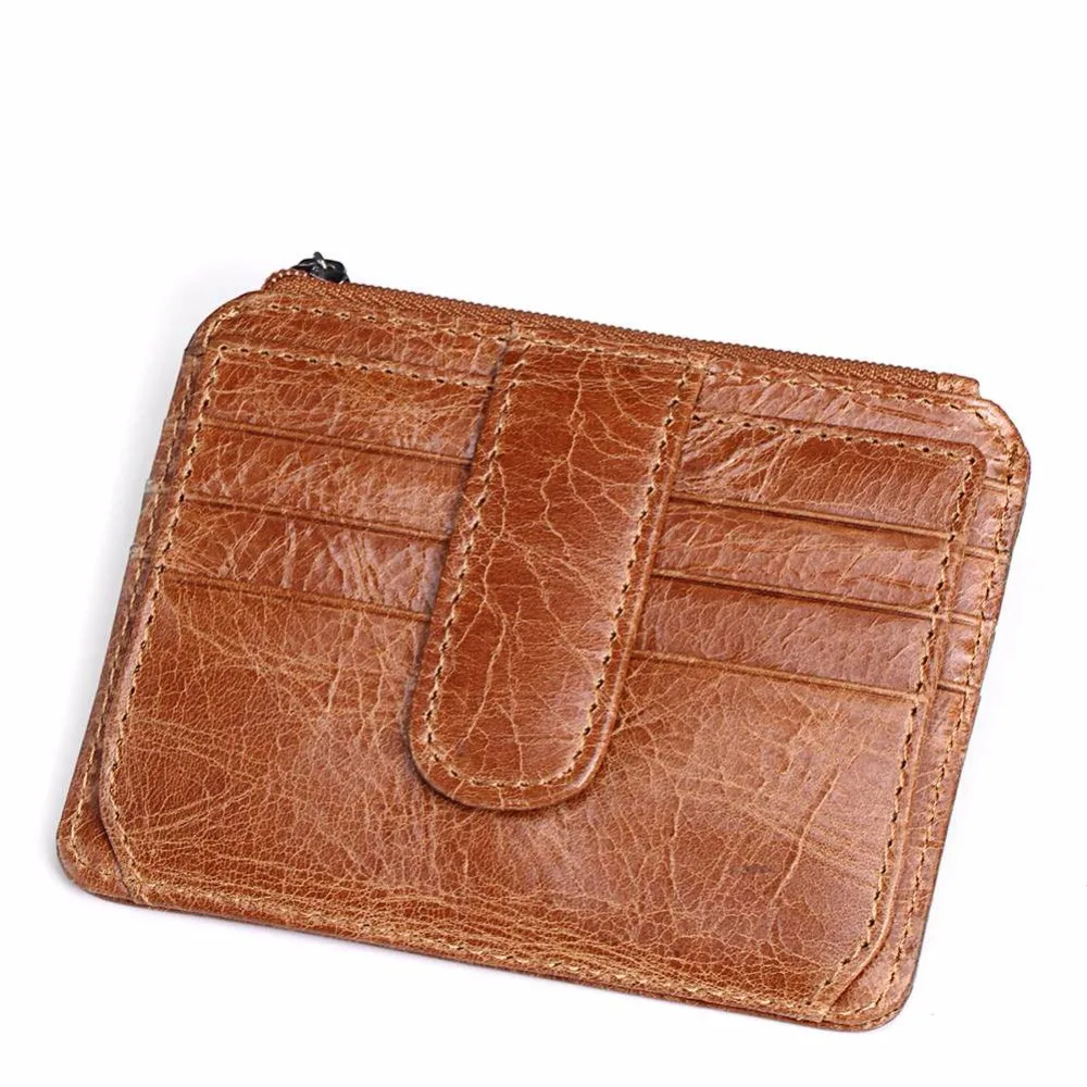 Бренд KAVIS натуральная кожа держатель для карт на молнии женские модные мужские ID