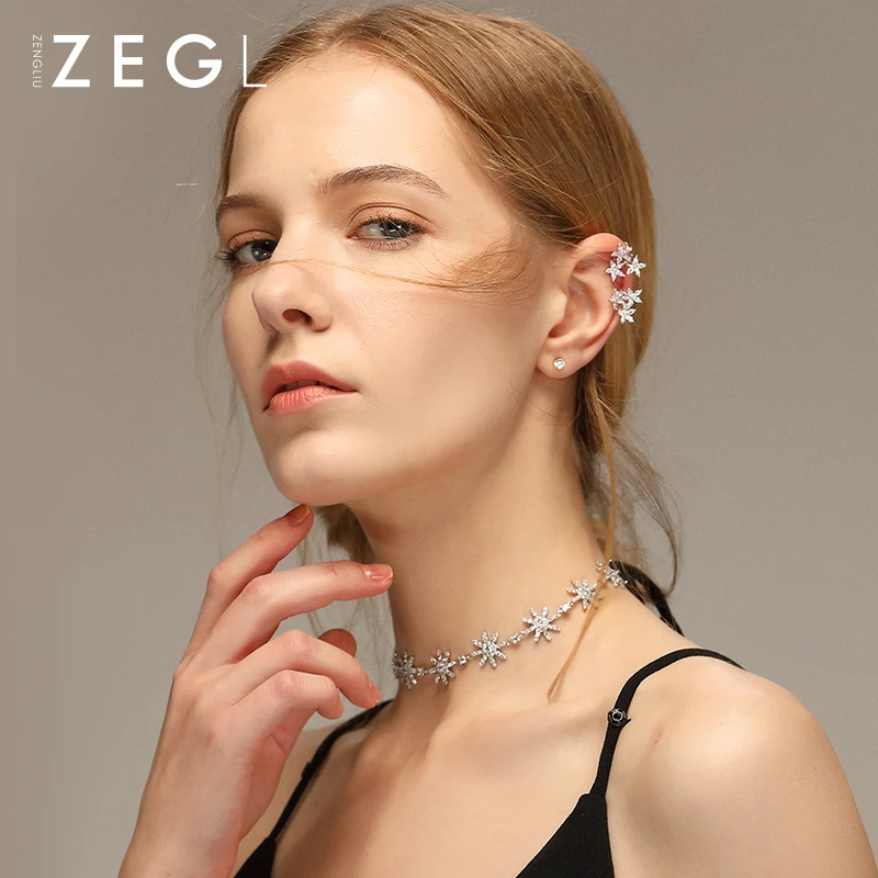 Женские серьги-клипсы ZEGL простые и свежие серьги в форме цветка | Украшения
