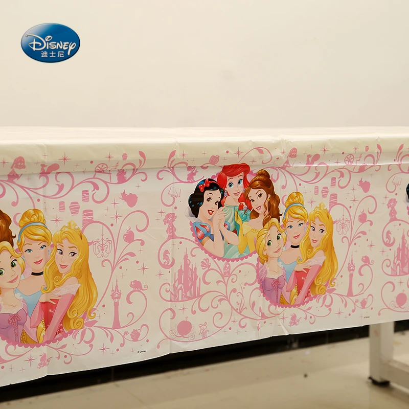 

Princess Cartoon Theme beautiful Tablecloth Tablecover Kids Favor Happy Birthday Party Supplies Decoration 1.35*2.2m