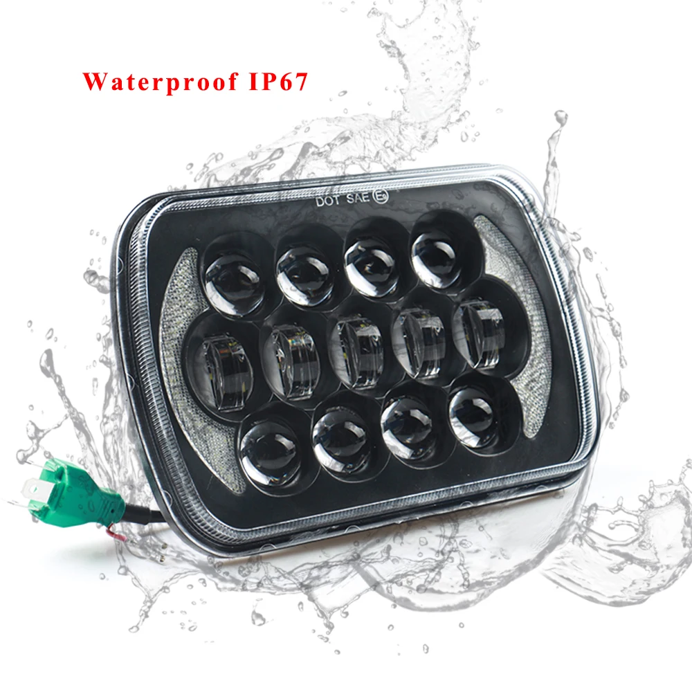 1pcs 5X7 inch 85W h4 LED HEADLIGHT 7x6 headlamp DRL for Jeep Wrangler YJ Cherokee XJ truck FLD 50 60 70 80 Firebird Celica | Автомобили и