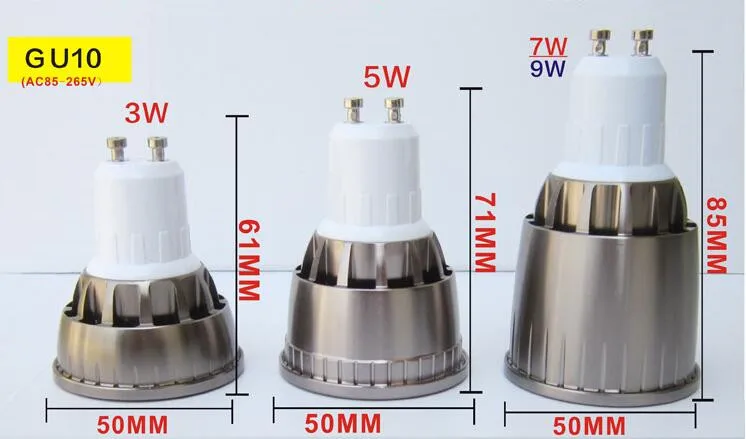 3W 5W 7W 9W COB Светодиодный прожектор AC85-265V 12VDC 2 контакта Светодиодная лампа