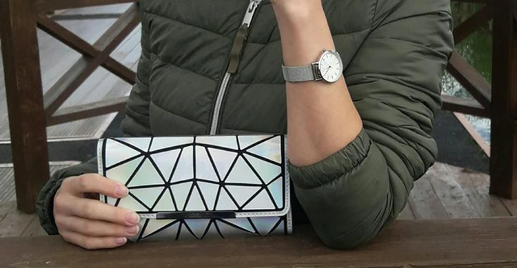 Hotest женские ночные кошельки Длинные, лазерный короткий кошелек, ромбовидная решетка стандартный Длинный кошелек