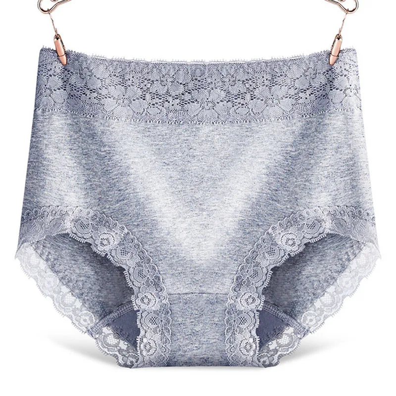 Женские трусы с высокой талией 4 шт./лот однотонные кружевные