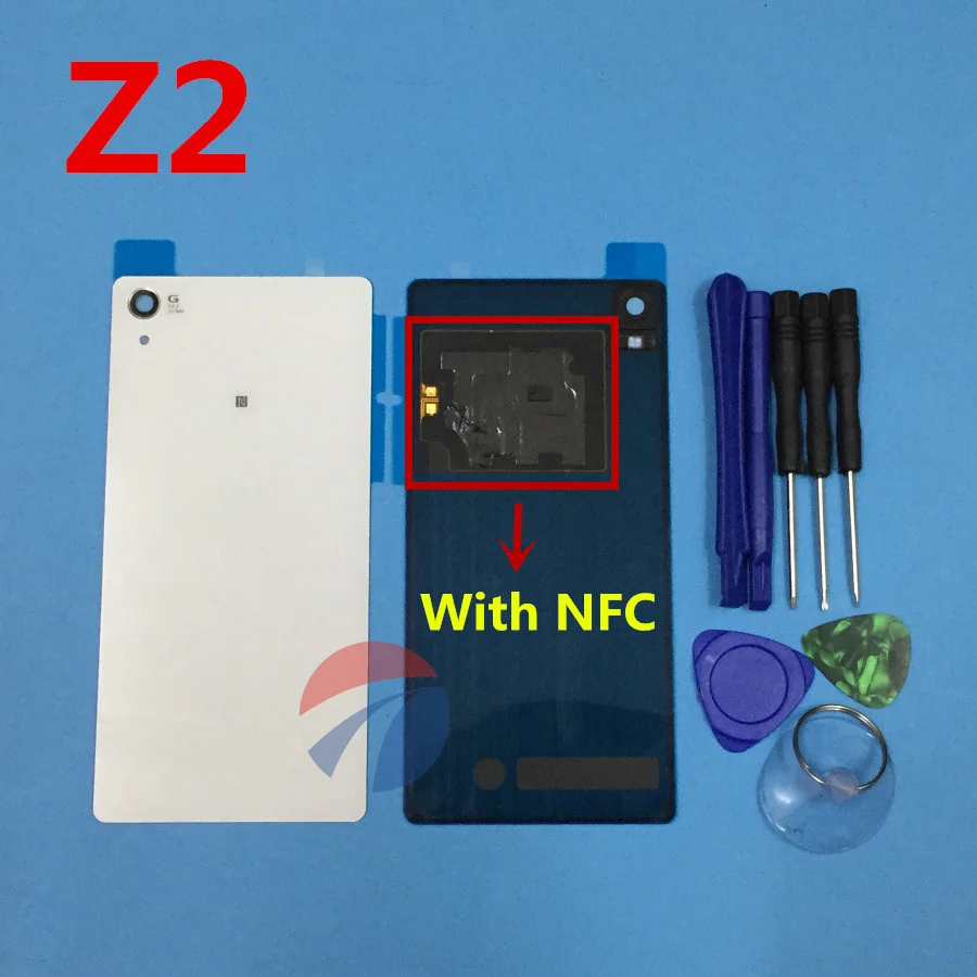 AAA+ качественная Задняя стеклянная задняя крышка для Sony Xperia Z2 L50W D6503 Z3 L55W D6603 D6653 корпус батарейного отсека с NFC+ Инструменты