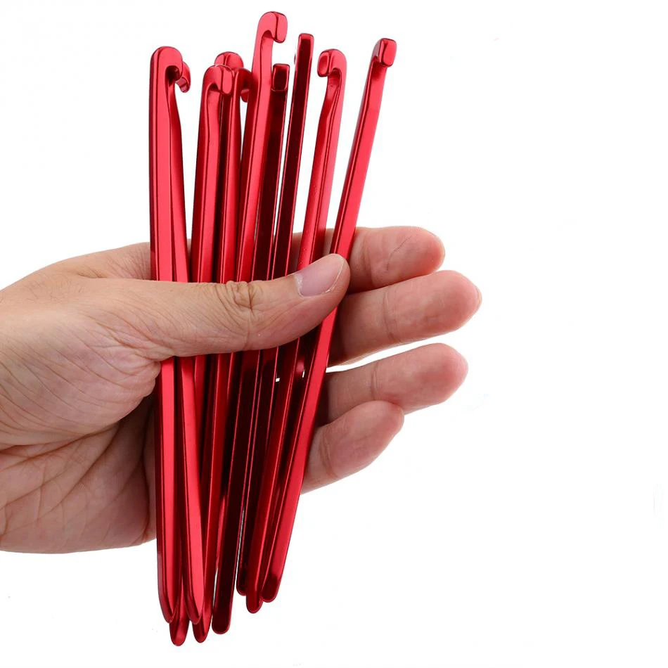 10Pcs/lot 16cm Aluminum Alloy Tent Pegs Garden Stakes Ground Nail Heavy Duty Hammock Camping For Guyline Awning Canopy Flysheet |
