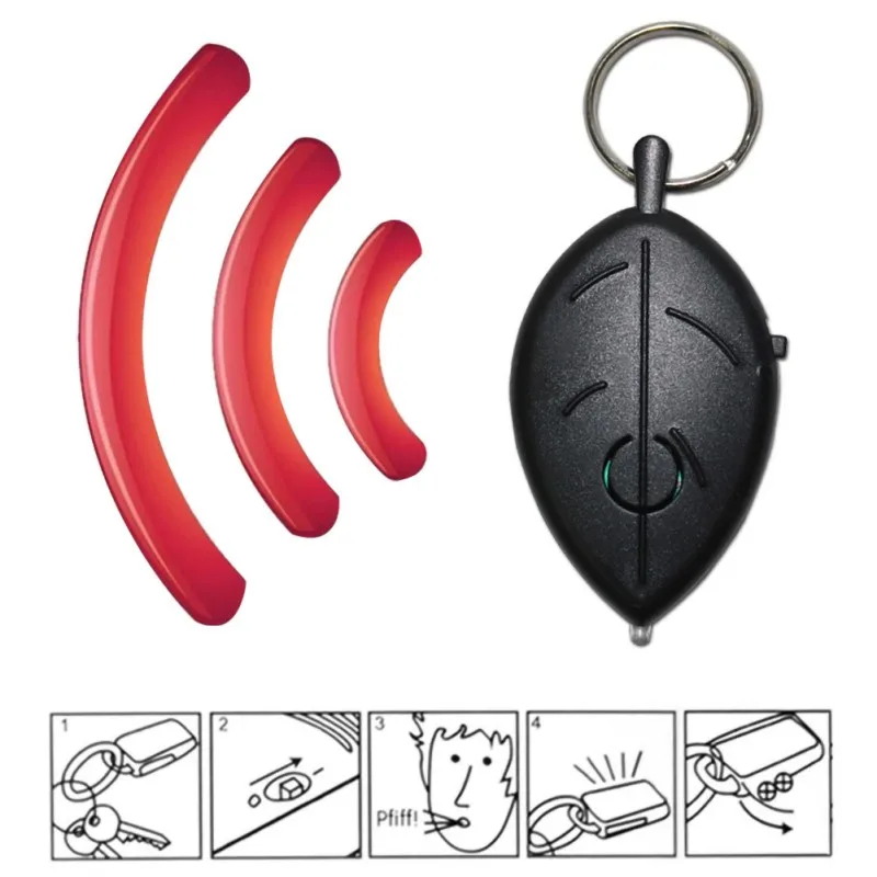 Mini Key Finder Practical Portable Anti-lost Keychain Leaf Whistle Induction Sound LED Light Anti-Lost Alarm | Безопасность и