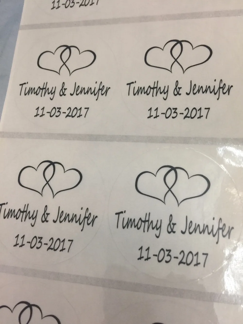 Декор для свадьбы и Помолвки 24 шт. персонализированное Двойное сердце