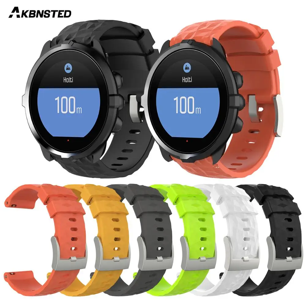 AKBNSTED замена мягкий силиконовый ремешок для Suunto 9/9 брао/Спартанский Спорт HR Баро смарт-браслет аксессуары для Sunnto