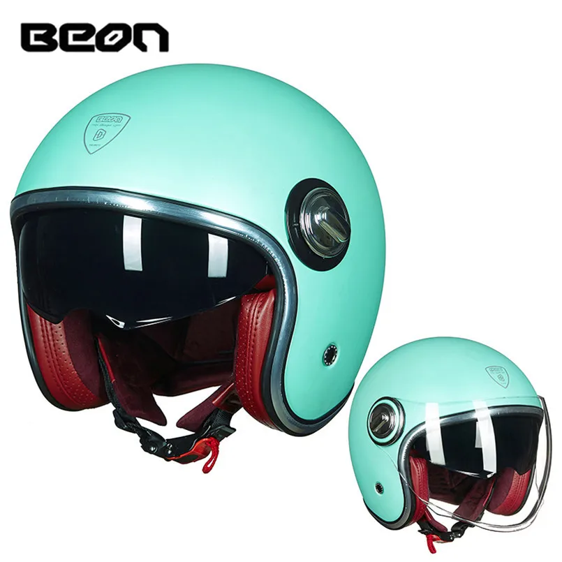 BEON мотоциклетный шлем скутер с открытым лицом Casco Capacete шлем мото каск шлемы для руля Caschi Motociclista двойной козырек - Цвет: 8