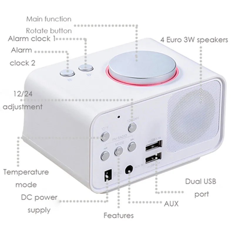 TOPROAD LCD компьютерные колонки звук объемный Громкоговоритель Поддержка FM радио