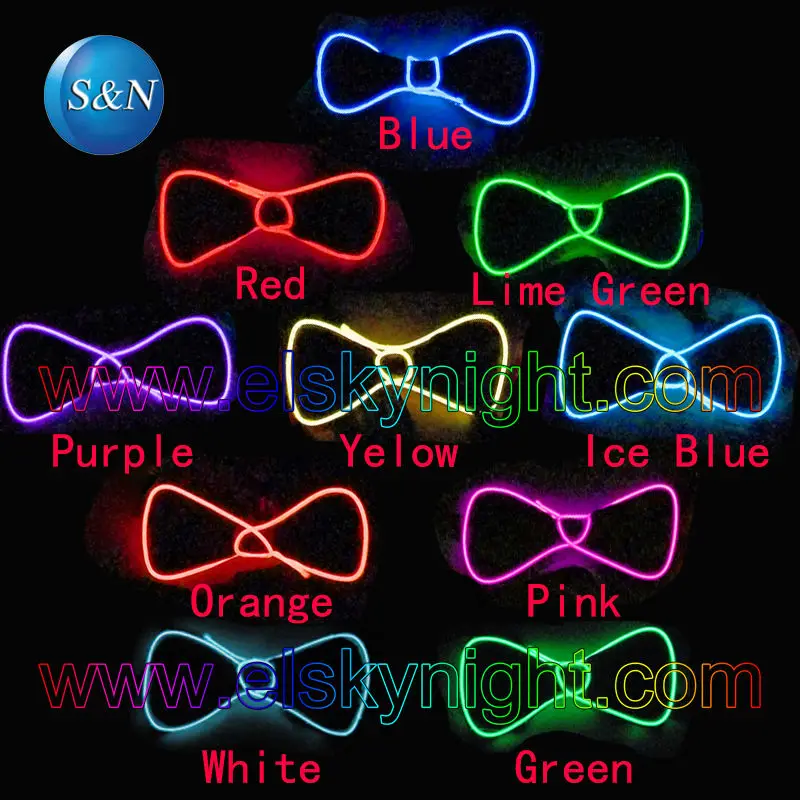 

Light Up LED Bow Tie glowing EL wire Bow Tie For DJ,bar,club decoration and Evening Party