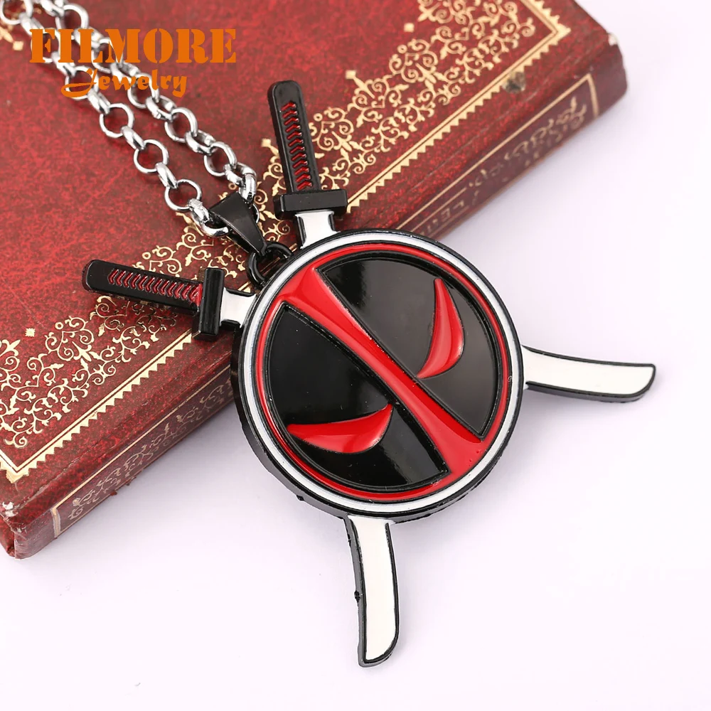 Последняя Мода Кино украшения супергерой ожерелье Дэдпул эмаль маска подойдет в