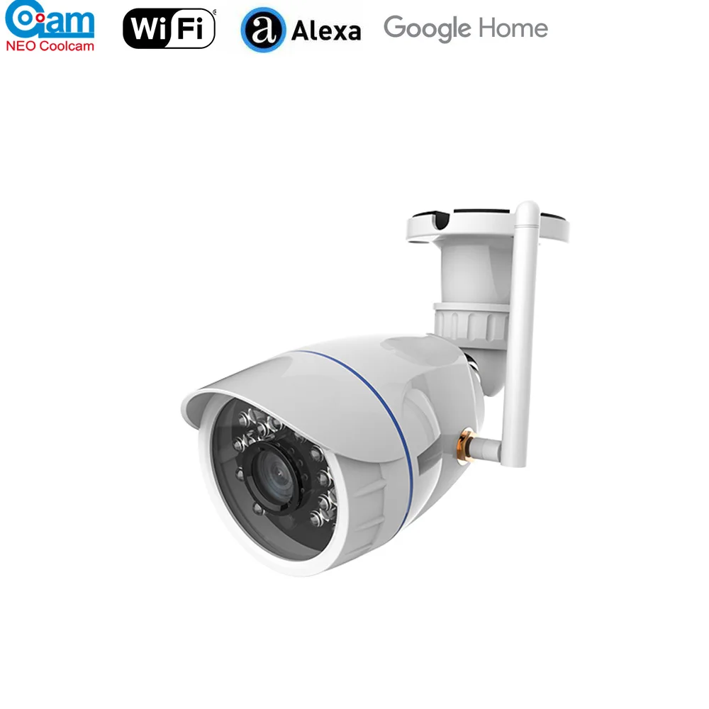 НЕО COOLCAM уличная Водонепроницаемая WiFi IP камера беспроводная HD 720P Сеть ночного видения CCTV камера работает с Alexa Echo Show