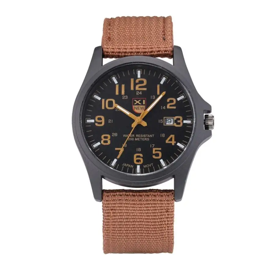 

2018 New Business Quartz watch Men sport Military Watches Men Sports Leather Strap army wristwatch clock hours Calendar #D