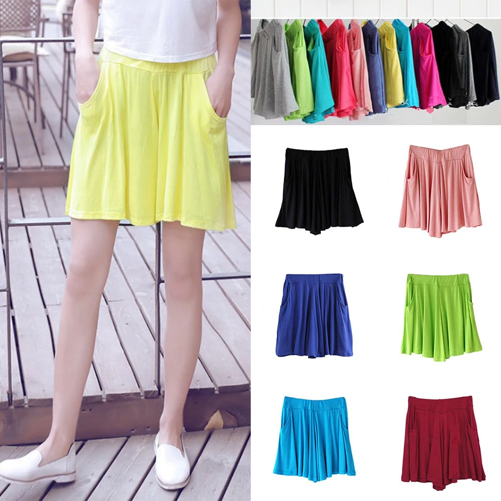 Женские хлопковые шорты с широкими штанинами повседневные свободные большого