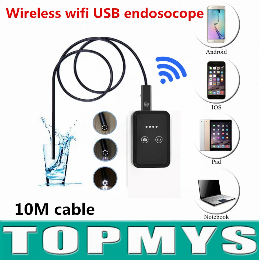 USB эндоскопа инспекционной камера с WI-FI коробка tm-we9 10 м 9 мм объектив IOS iPhone Android
