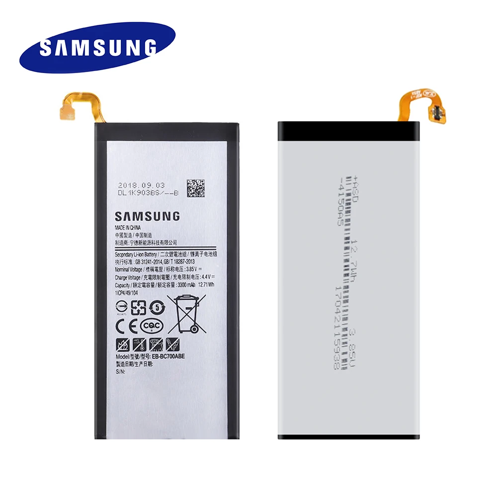 100% оригинальная запасная батарея EB-BC700ABE для Samsung Galaxy C7 SM-C7010 Duos C7018 Pro 3300mAh