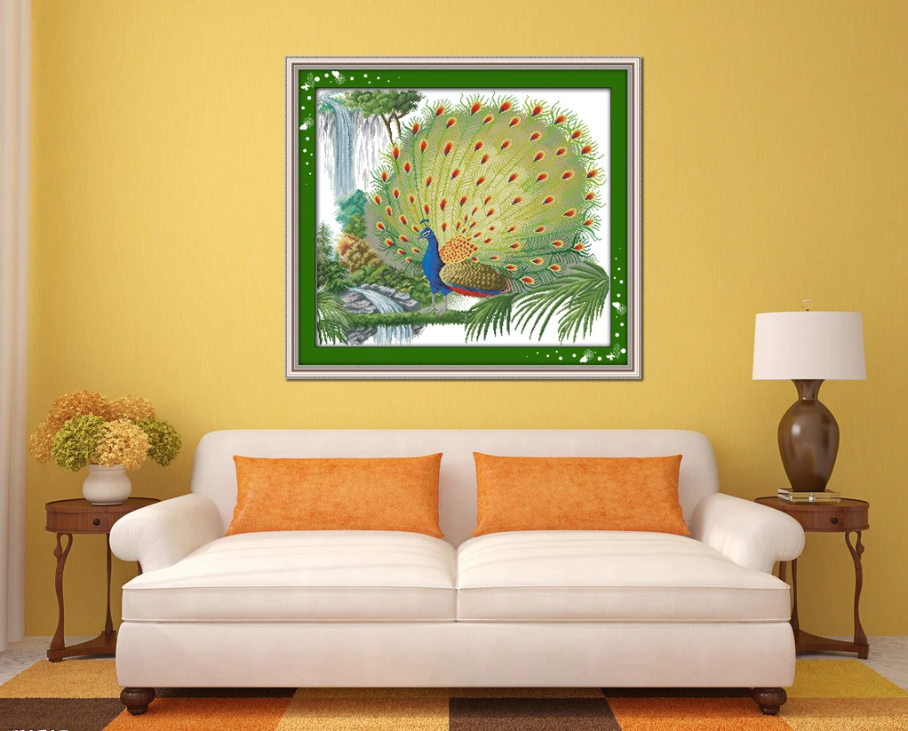 Joy Sunday Набор для вышивки крестиком с хвостом павлина ручной работы | Дом и сад