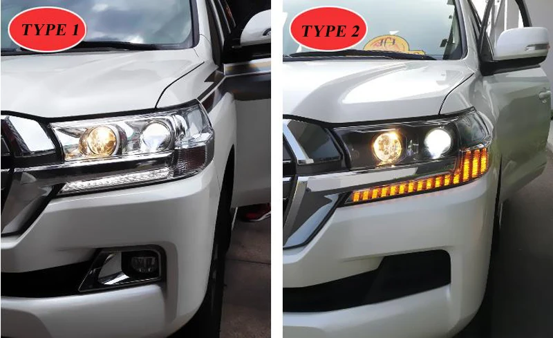 Автомобильная фара для Toyota Land Cruiser LC200 светодиодный головной светильник s DRL Дневной ходовой светильник
