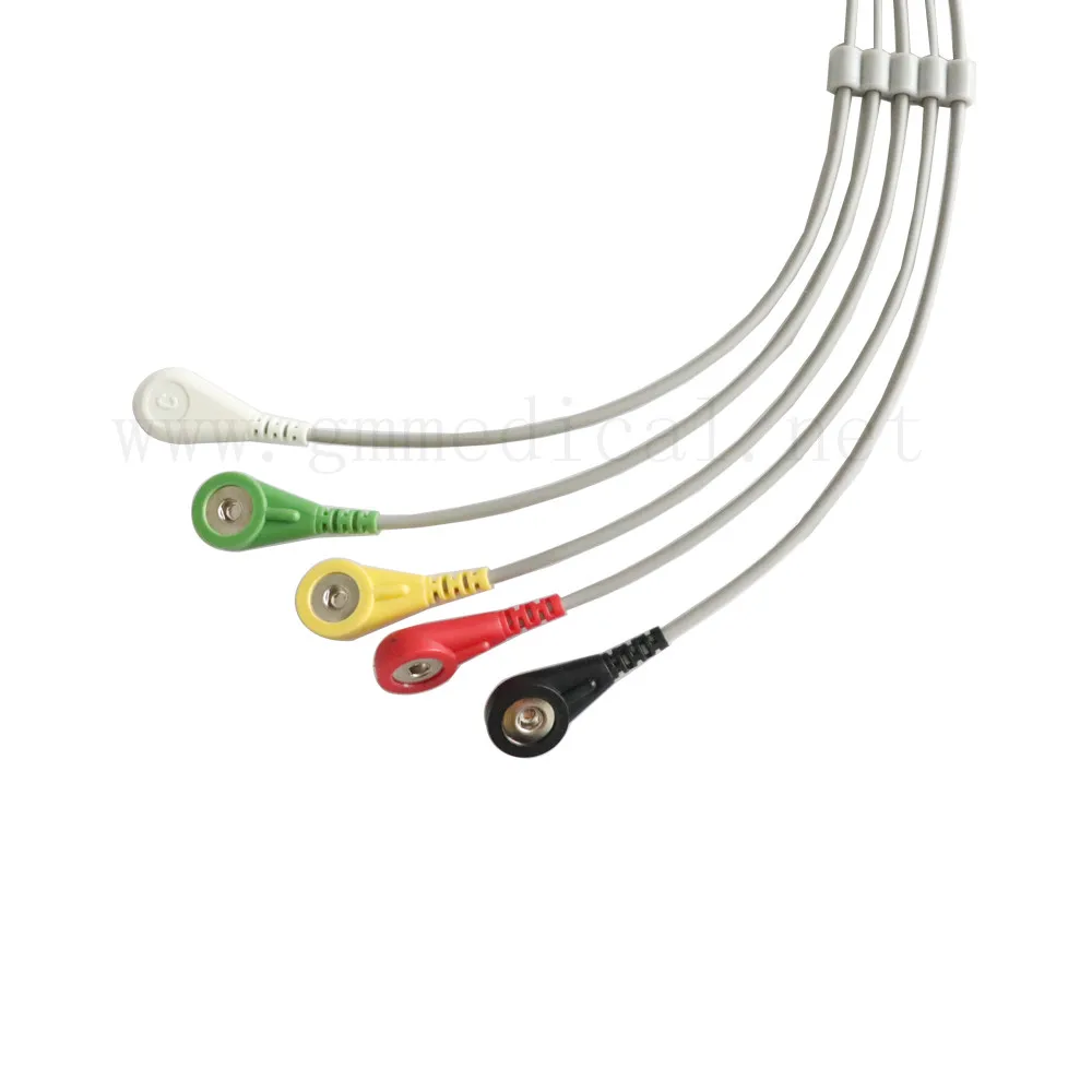 GE multi-link Leadwire set, 5-Lead, Snap , IEC/AHA