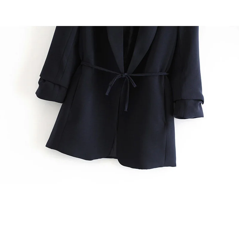 

Lapel collar suit Female jacket black professional jacket 2019 autumn casual women's jacket coat Harajuku simple noble