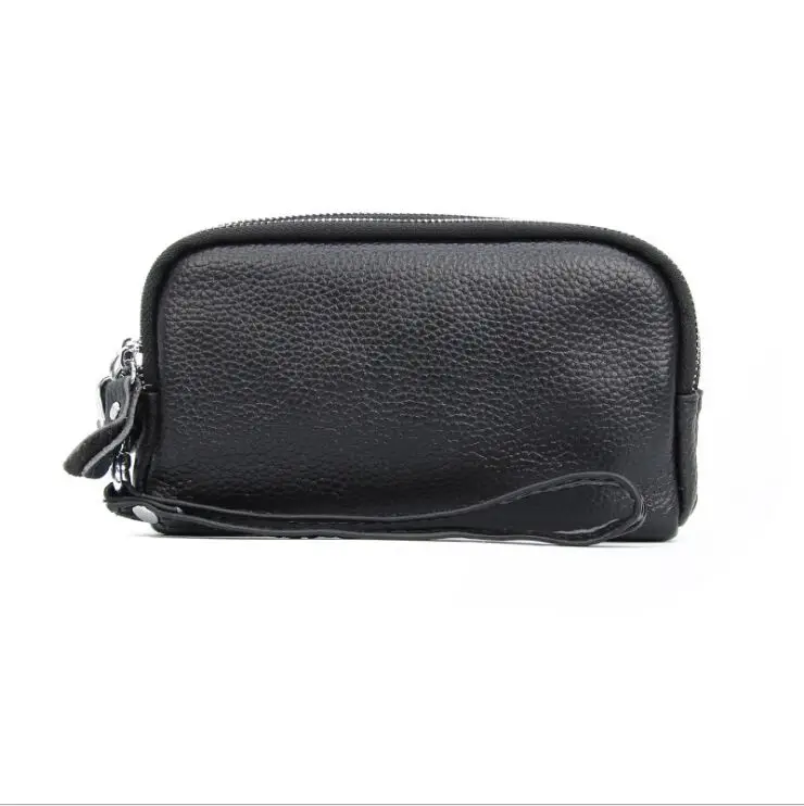 Длинный женский кошелек с ремешком из натуральной кожи вместительный Дамский