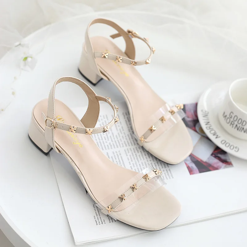 Женские сандалии на толстом каблуке босоножки в европейском и американском