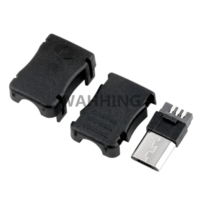 

10pcs/lot New 5 Pin Male Micro USB Plug Socket Connector & Plastic Cover for DIY Micro USB Adapter Cable Connector HY1031*10