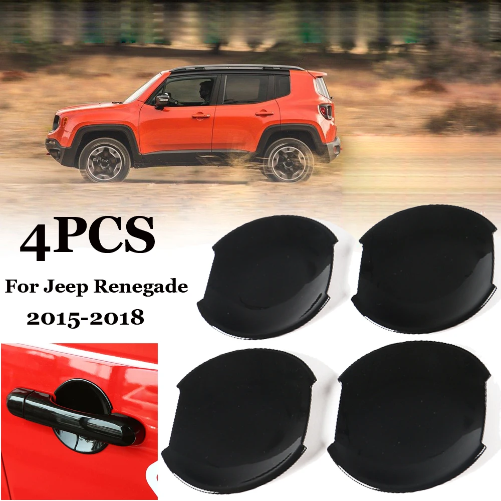 Части крышки дверной ручки чаши для Jeep Renegade 15 16 DIY черные автомобильные