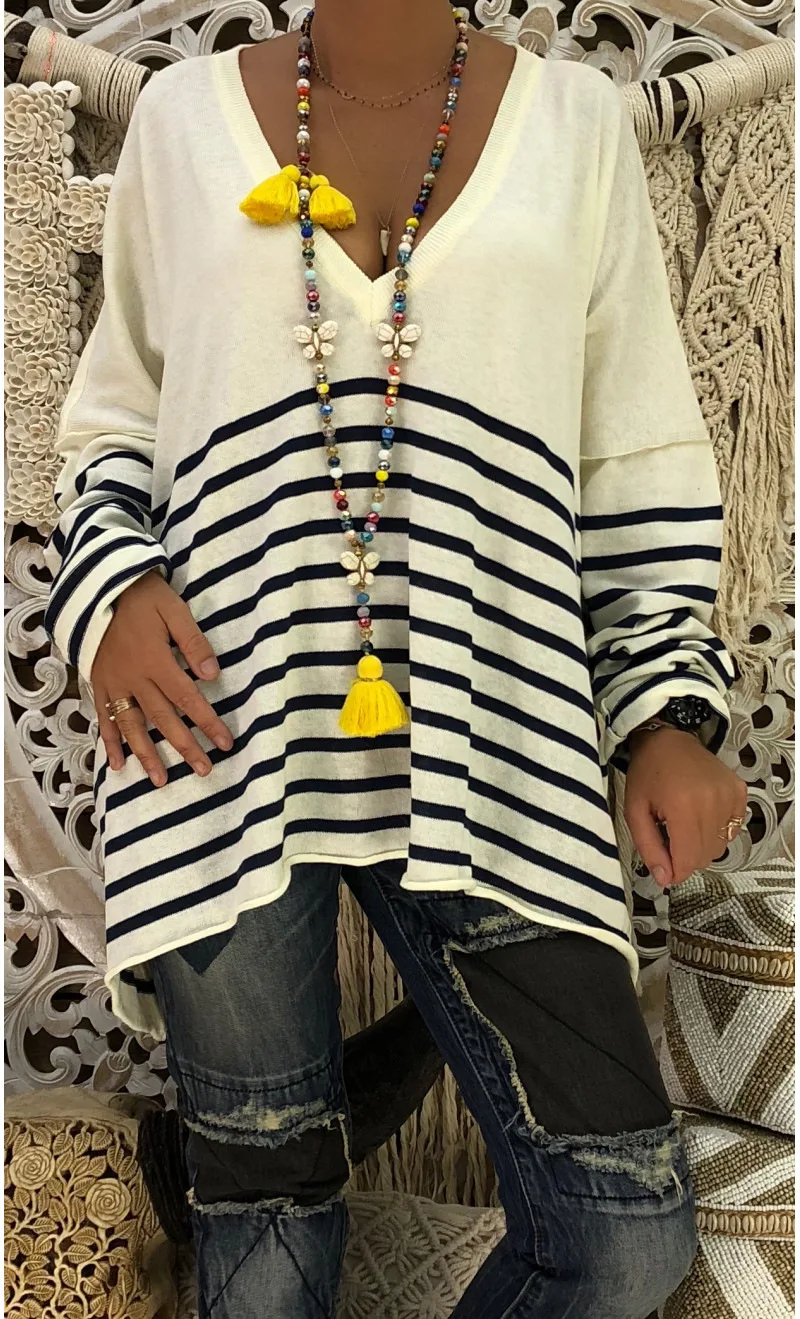 2018 Модные женские свитера Полосатый женский свитер | Женская одежда