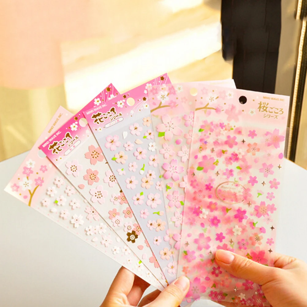 

1sheet Japan style sakura oriental cherry blossom Sticker PVC material diary scrapbooking masking sticker Memo Pad Stickers