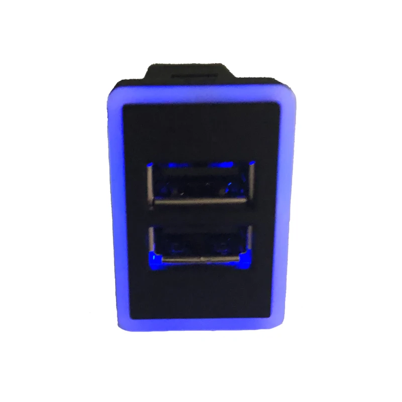 2.1A синий светодиод двойной usb переключатель автомобильное зарядное устройство порты телефон Быстрая зарядка переоборудование для toyota chr rav4 corolla yaris alphard