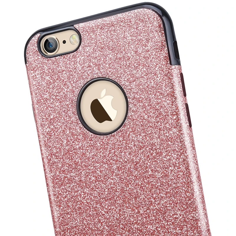 Мягкий блестящий чехол GrandEver для iPhone 6 6s Plus из ТПУ розового золота шикарный