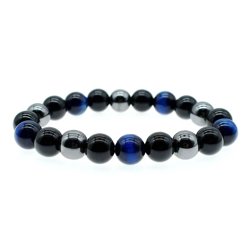 10 мм синий тигровый глаз камень бисера браслет человек | Украшения и аксессуары