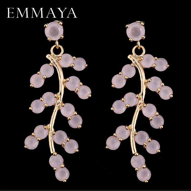 EMMAYA новые женские золотистые CZ цирконий хрустальные серьги циркониевые цветы